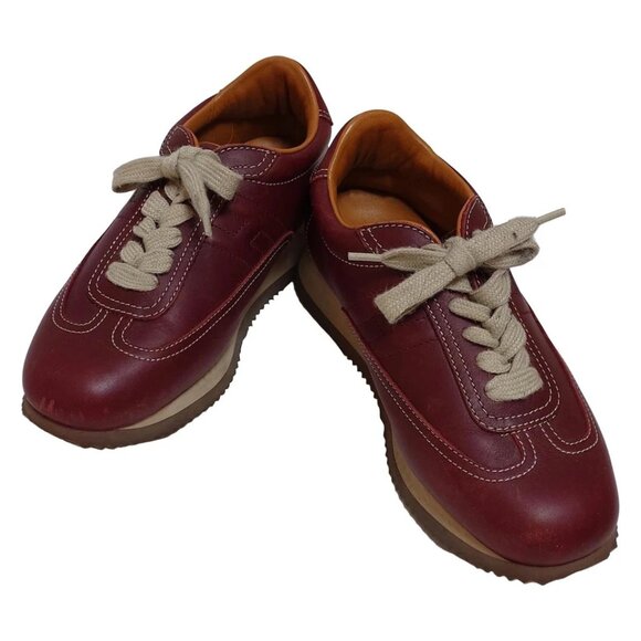 HERMES Quick - Dark Brown Leather Women's Sneakers 159-081625 - Picture 2 of 6